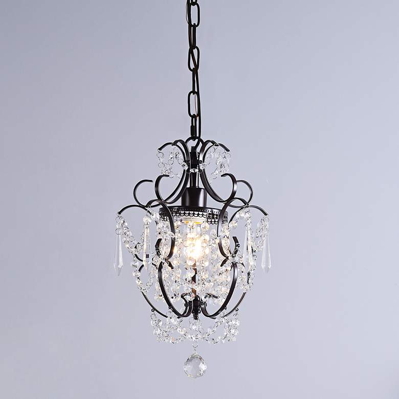 Image 2 Kirin 11 1/4" Wide Oil-Rubbed Bronze Crystal Mini Pendant