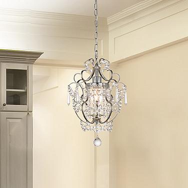 Kirin 11 1/4" Wide Chrome with Clear Crystal Mini Pendant