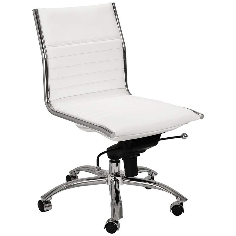 Image 1 Kirk Low Back Armless White Office Chair