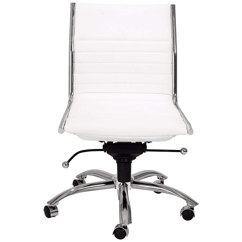 Image 2 Kirk Low Back Armless White Office Chair more views