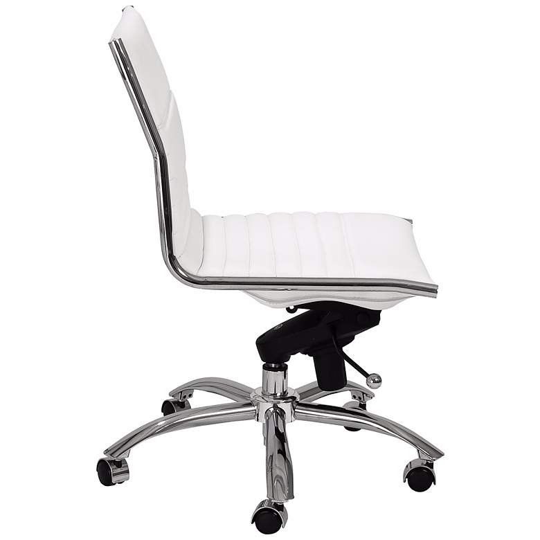 Image 3 Kirk Low Back Armless White Office Chair more views
