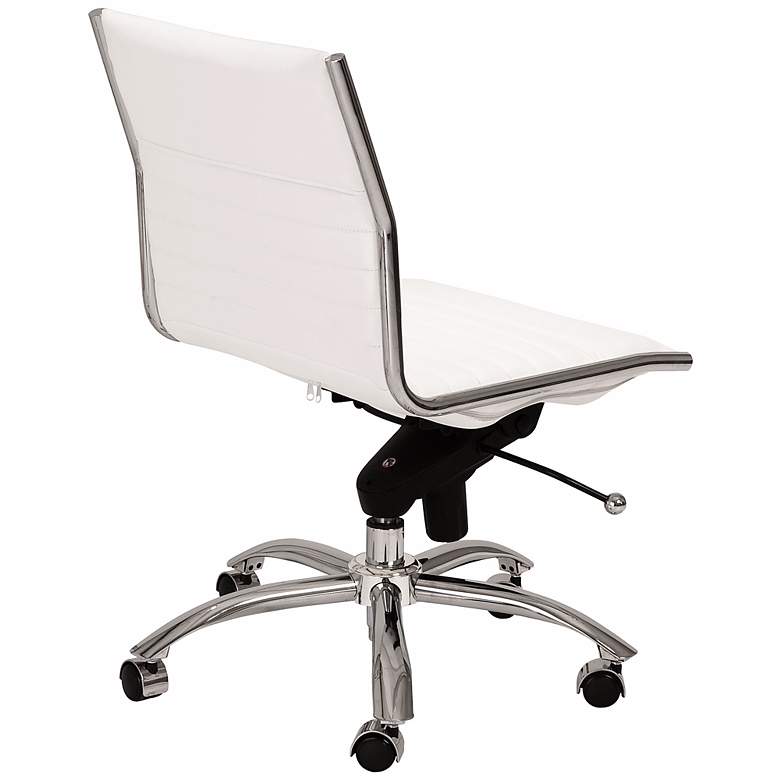 Image 4 Kirk Low Back Armless White Office Chair more views