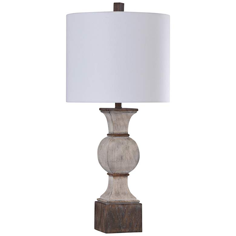 Image 1 Kirkby Painted Beige and Brown Baluster Table Lamp