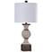 Kirkby Painted Beige and Brown Baluster Table Lamp