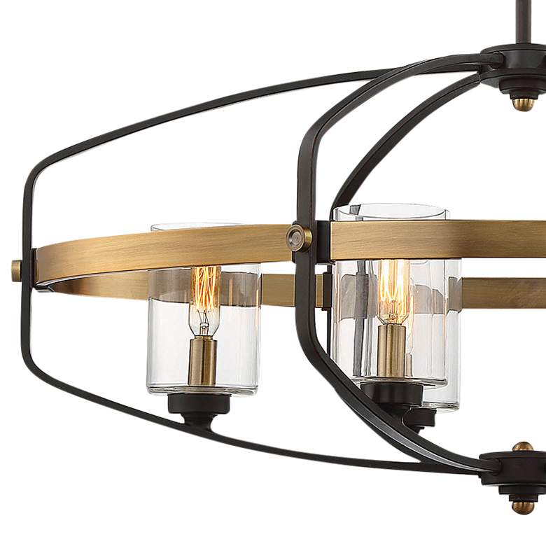 Image 2 Kirkland 32"W Bronze Warm Brass 6-Light Linear Chandelier more views