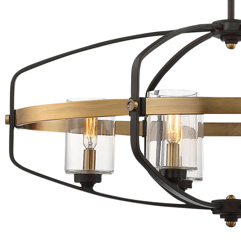 Image 2 Kirkland 6-Light Linear Chandelier in English Bronze and Warm Brass more views