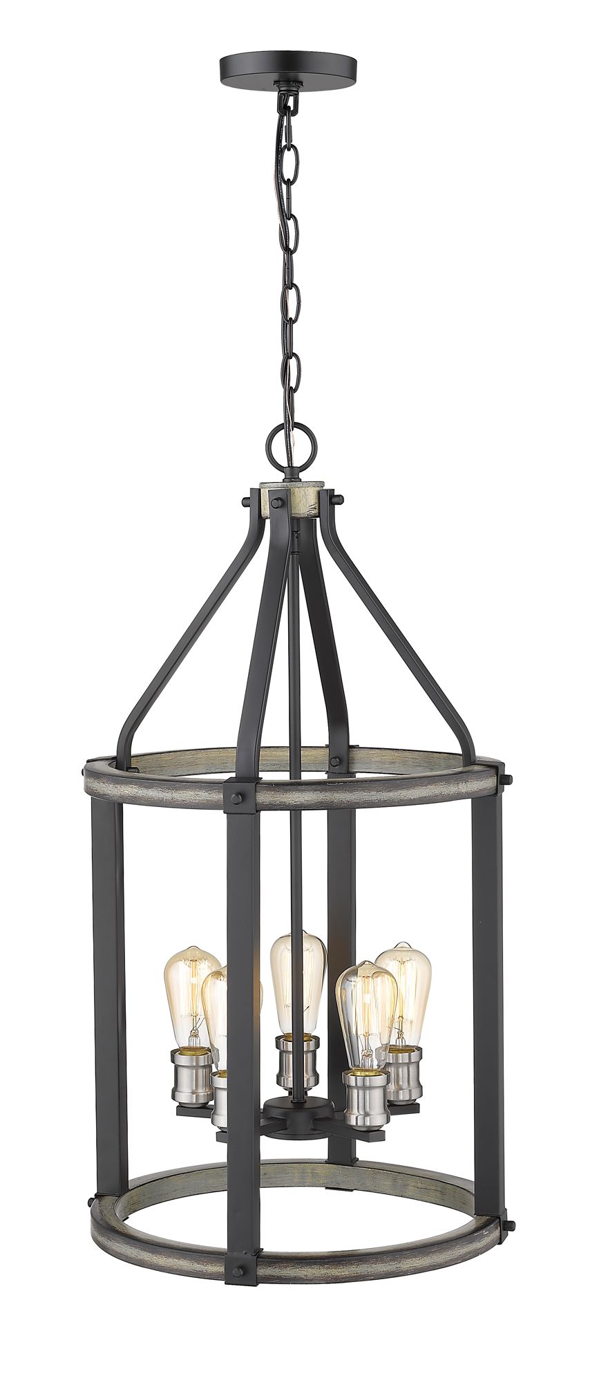Image 3 Kirkland by Z-Lite Ashen Barnboard 16 inch 5 Light Pendant more views