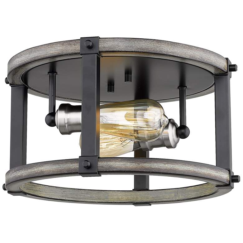 Image 1 Kirkland by Z-Lite Ashen Barnboard 2 Light Flush Mount