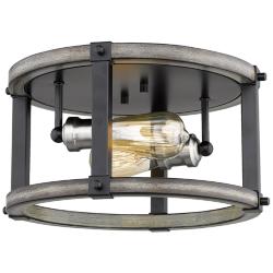 Kirkland by Z-Lite Ashen Barnboard 2 Light Flush Mount