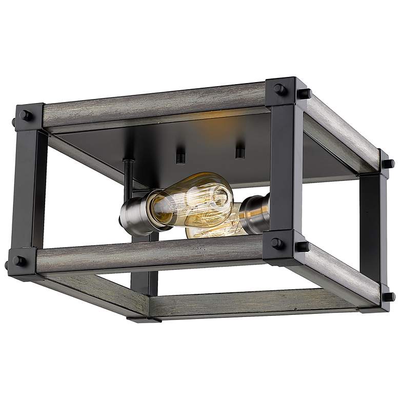 Image 1 Kirkland by Z-Lite Ashen Barnboard 2 Light Flush Mount