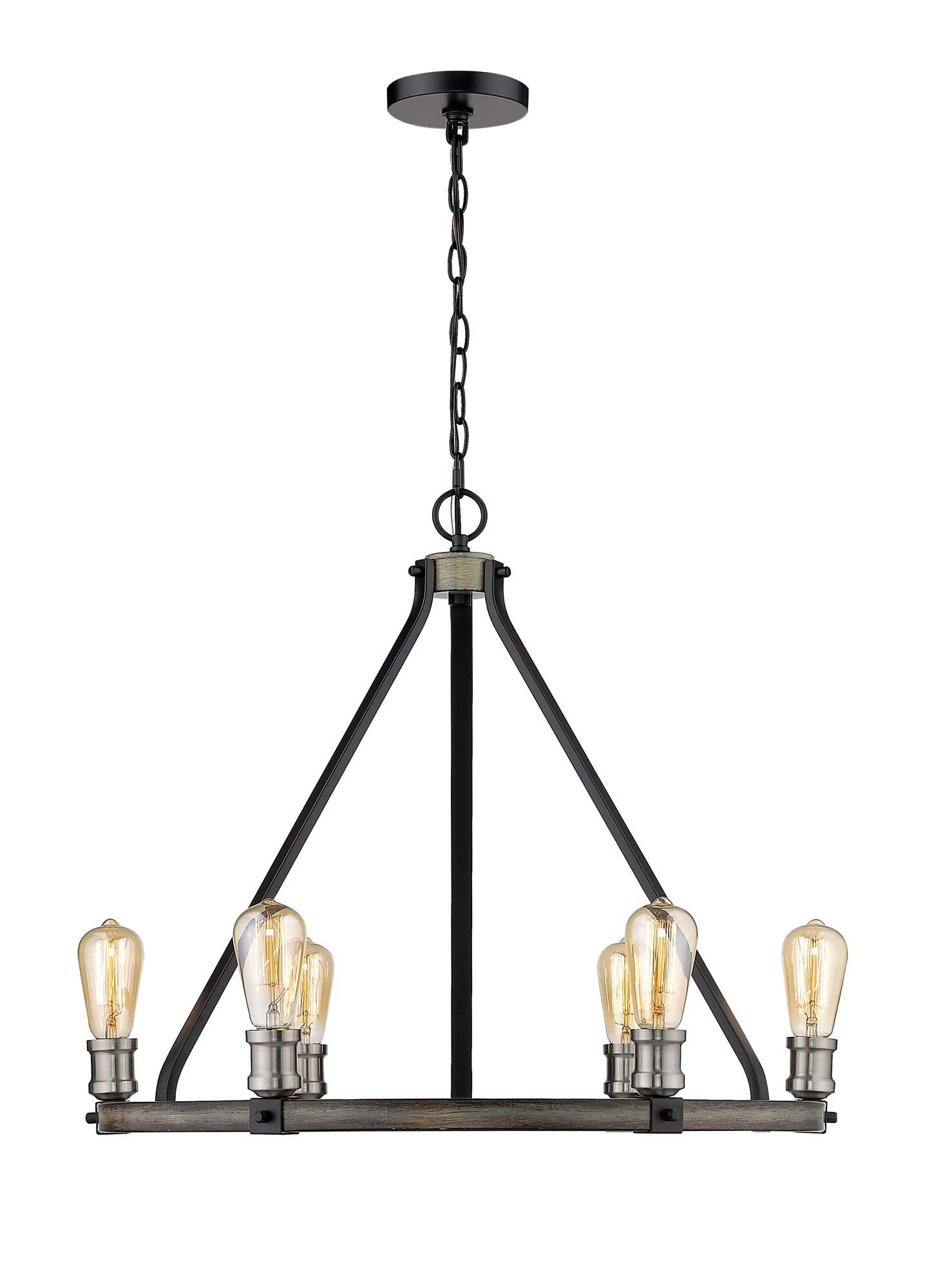 Image 3 Kirkland by Z-Lite Ashen Barnboard 25 inch 6 Light Chandelier more views