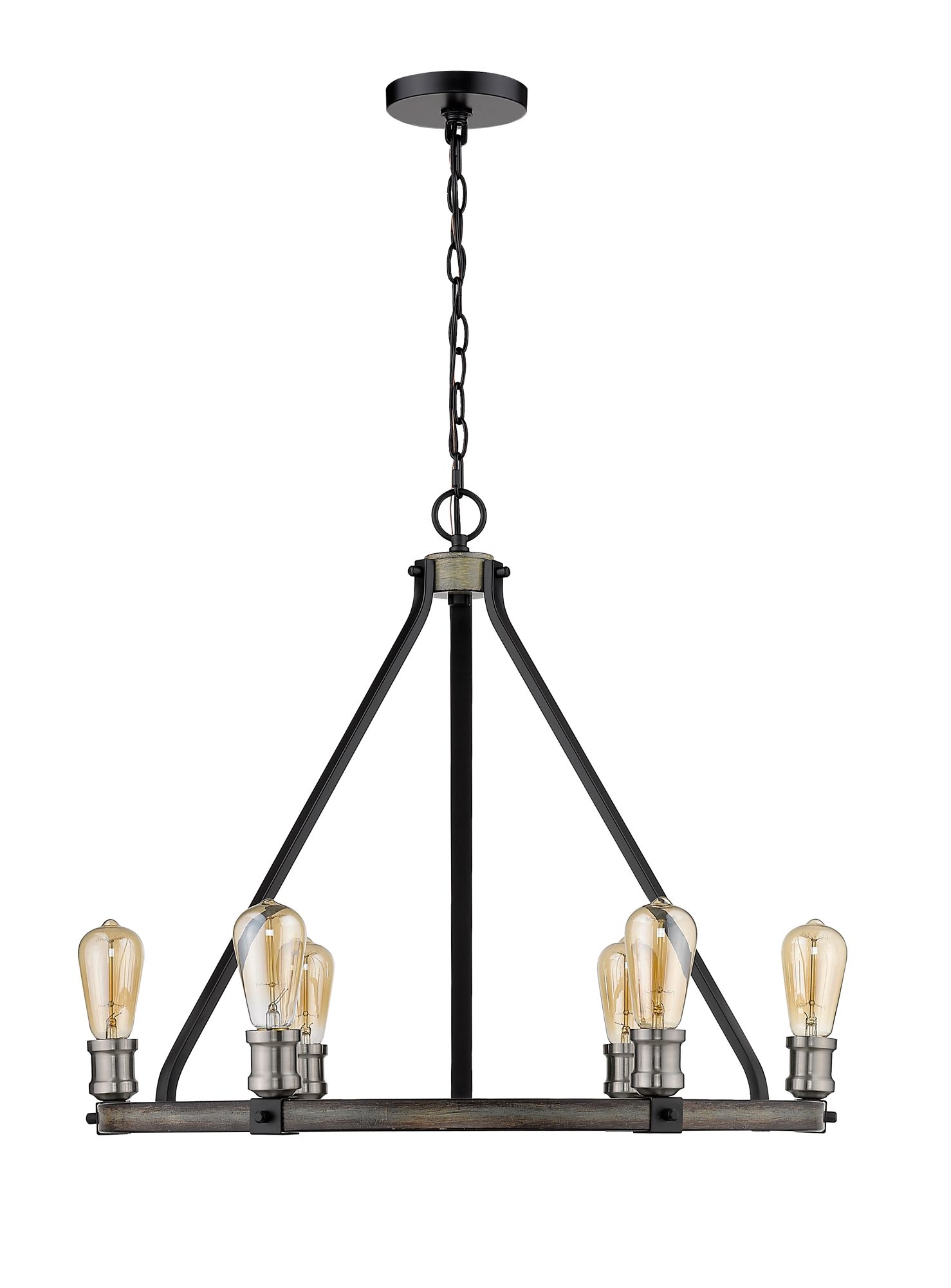 Image 6 Kirkland by Z-Lite Ashen Barnboard 25 inch 6 Light Chandelier more views