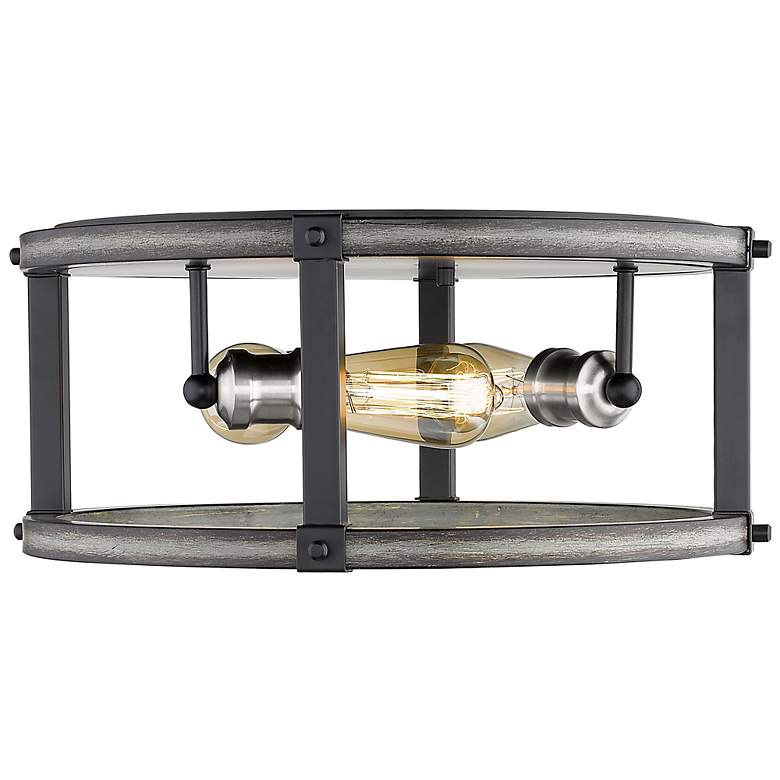 Image 1 Kirkland by Z-Lite Ashen Barnboard 3 Light Flush Mount