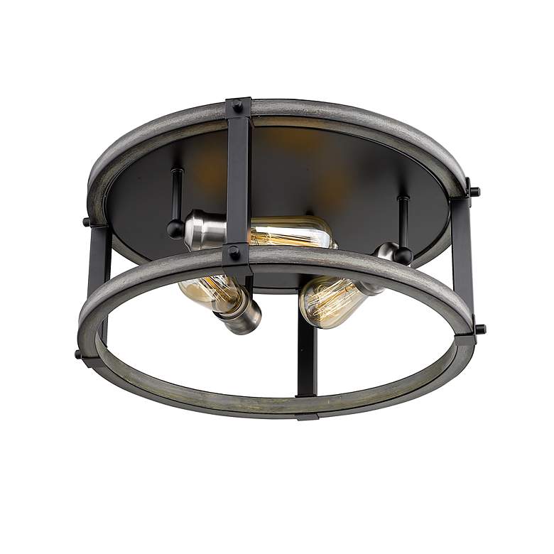 Image 2 Kirkland by Z-Lite Ashen Barnboard 3 Light Flush Mount more views