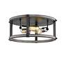 3_Kirkland by Z-Lite Ashen Barnboard 3 Light Flush Mount more views