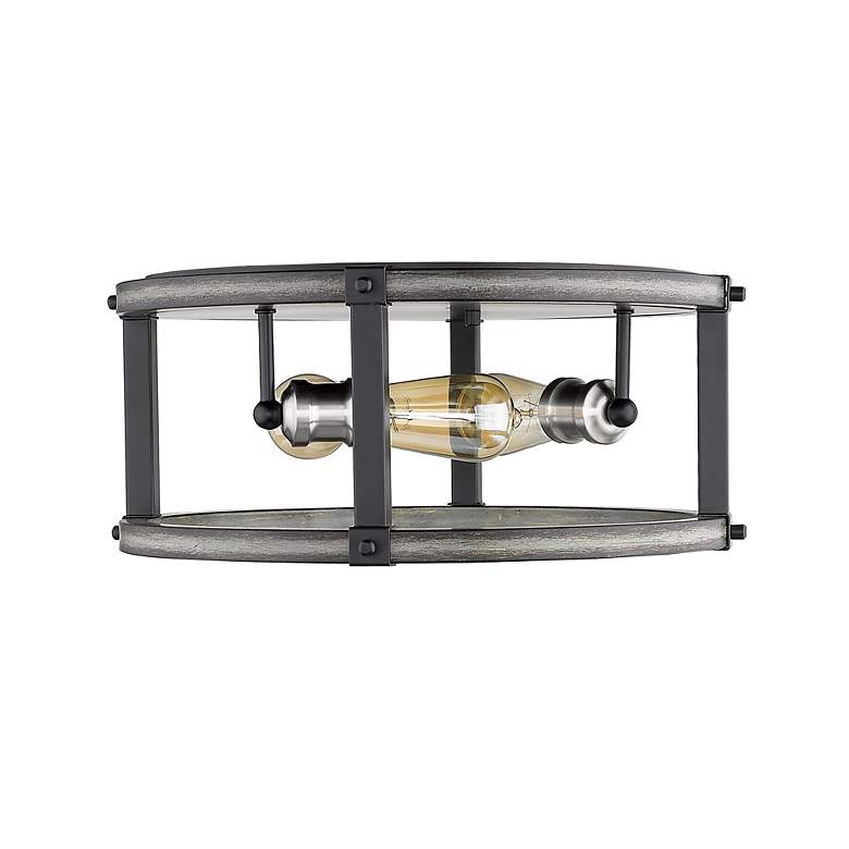 Image 4 Kirkland by Z-Lite Ashen Barnboard 3 Light Flush Mount more views