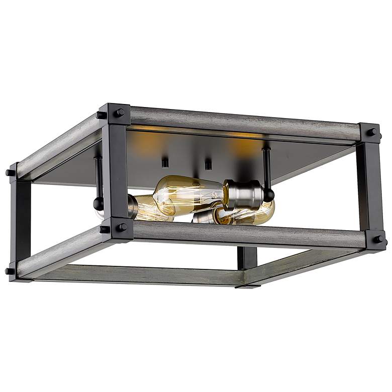 Image 1 Kirkland by Z-Lite Ashen Barnboard 3 Light Flush Mount