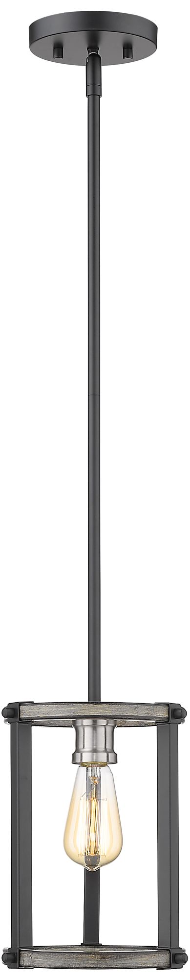 Kirkland by Z-Lite Ashen Barnboard 7 inch 1 Light Mini Pendant