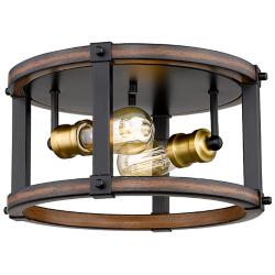 Kirkland by Z-Lite Rustic Mahogany 2 Light Flush Mount
