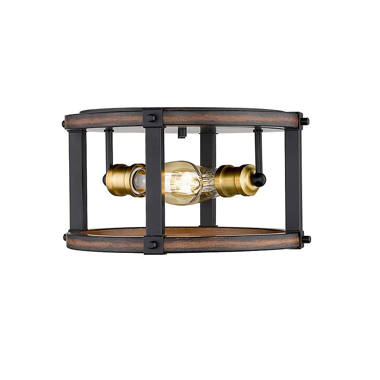 Image 3 Kirkland by Z-Lite Rustic Mahogany 2 Light Flush Mount more views