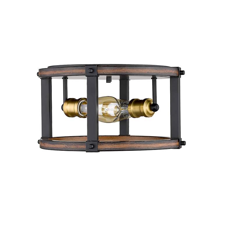 Image 4 Kirkland by Z-Lite Rustic Mahogany 2 Light Flush Mount more views