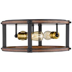 Kirkland by Z-Lite Rustic Mahogany 3 Light Flush Mount