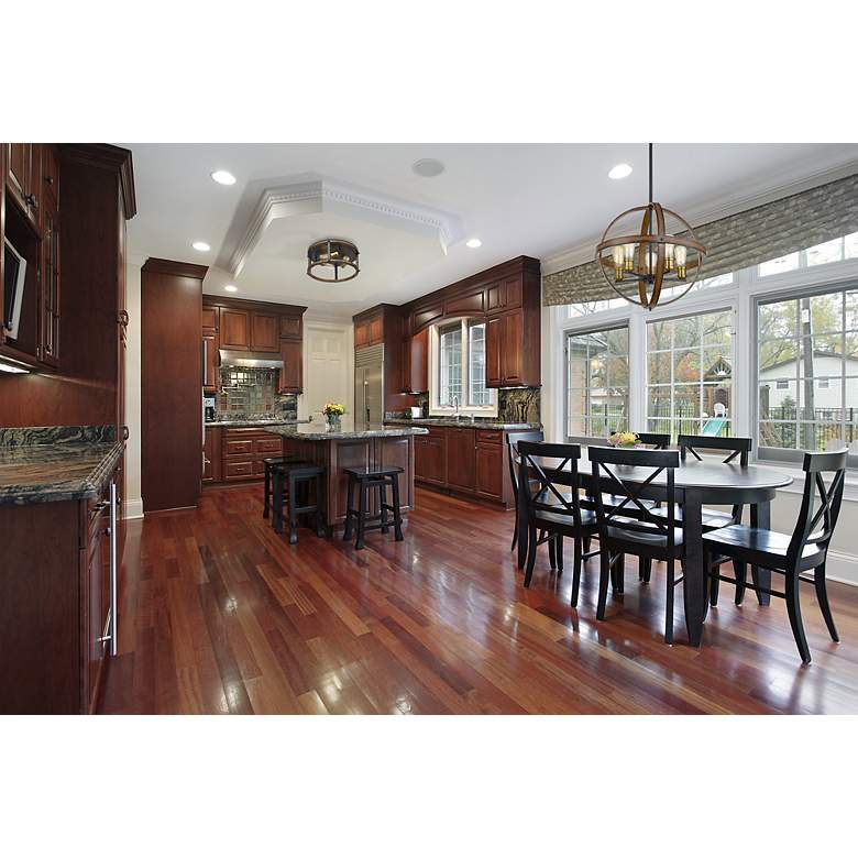 Image 4 Kirkland by Z-Lite Rustic Mahogany 3 Light Flush Mount more views