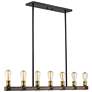Kirkland by Z-Lite Rustic Mahogany 7 Light Island Pendant