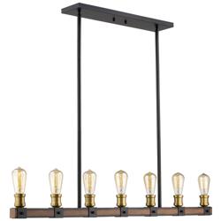 Kirkland by Z-Lite Rustic Mahogany 7 Light Island Pendant
