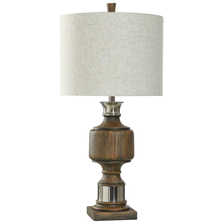 Image 1 Kirkwood 33" High Brown Table Lamp With Heathered Oatmeal Shade
