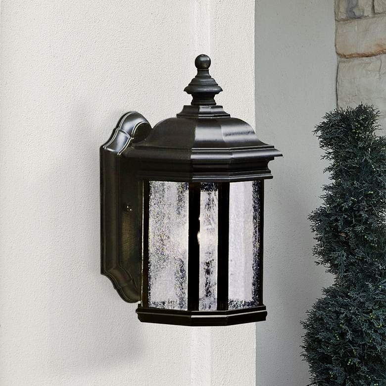 Image 1 Kirkwood Black Finish 13" High Outdoor Wall Light