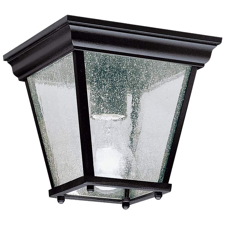 Image 1 Kirkwood Black Finish 7 1/2 inch Wide Outdoor Ceiling Light