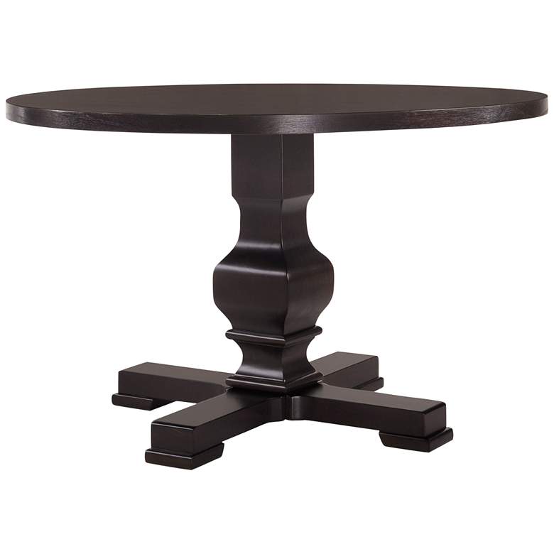 Image 2 Kirsten 47 1/4 inchW Espresso Wood Round Dining Pedestal Table