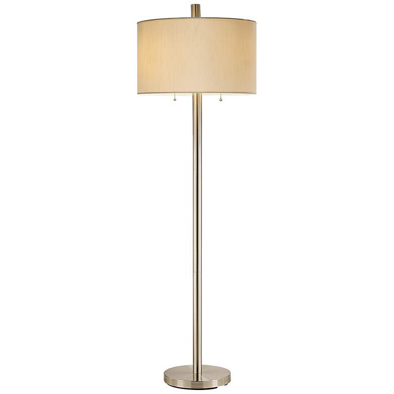 Image 1 Kirtland 2-Light Satin Steel Floor Lamp