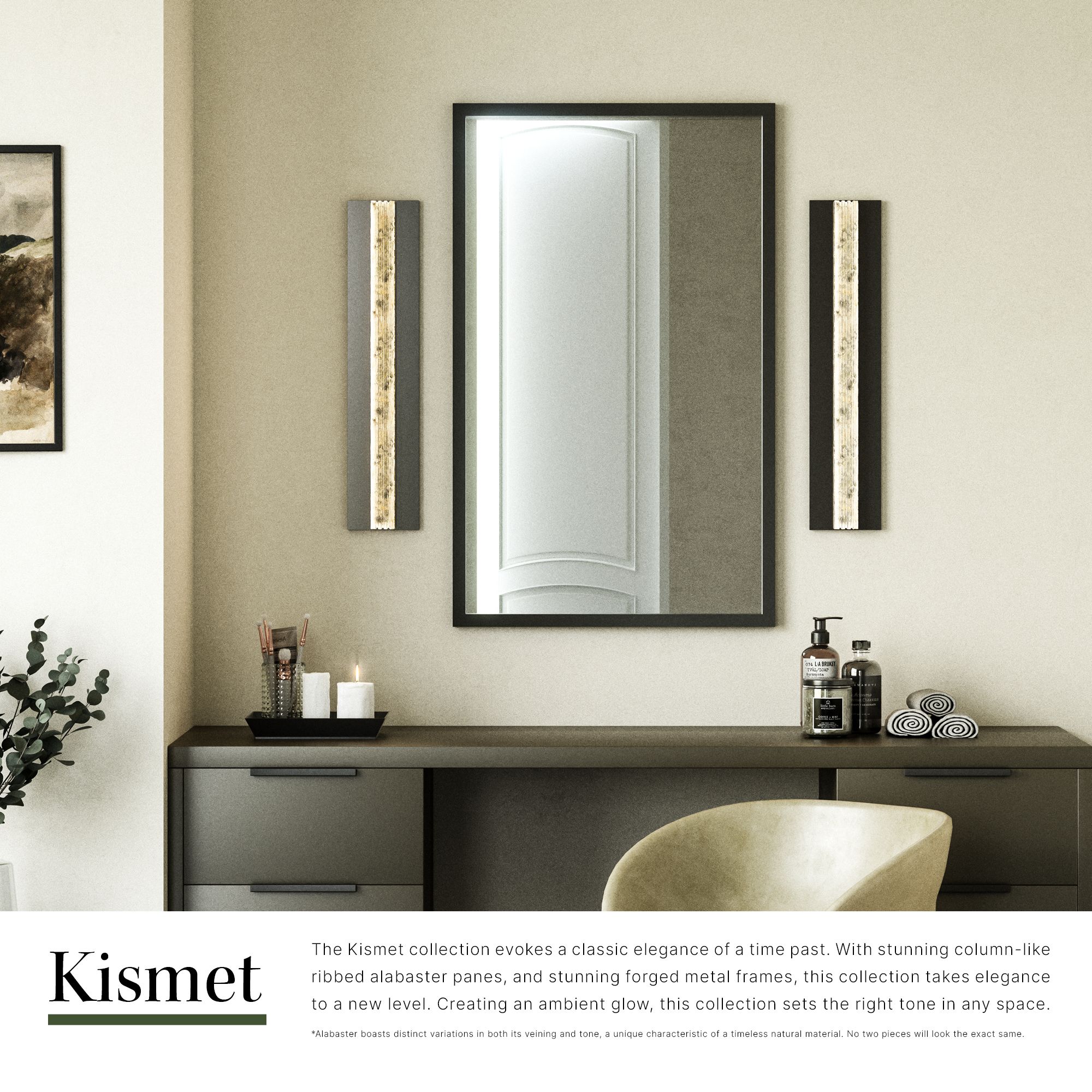 Image 2 Kismet 23" High Vintage Brass LED Wall Sconce more views