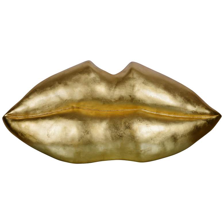 Image 1 Kiss Kiss 49" Wide Gold Contemporary Wall Art