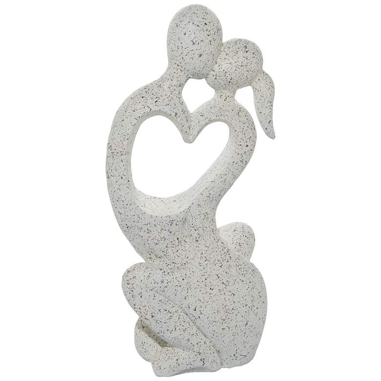Image 1 Kissing Couple 36"H White Fiberglass Outdoor Garden Statue
