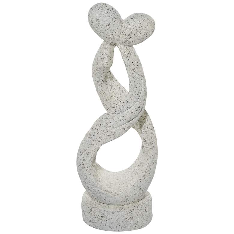 Image 1 Kissing Couple 38 inchH White Fiberglass Outdoor Garden Statue