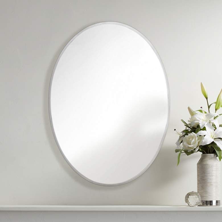 Image 1 Kit Satin Nickel 24" x 36" Oval Wall Mirror