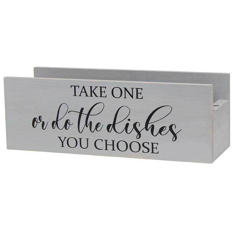 Image 1 Kitchen Organizer "Take One or Do the Dishes" Script in Black, Gr
