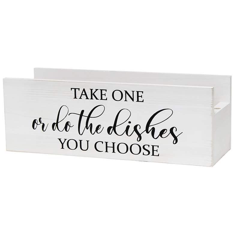 Image 1 Kitchen Organizer "Take One or Do the Dishes" Script in Black, Wh