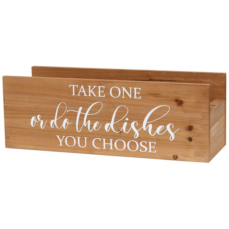 Image 1 Kitchen Organizer "Take One or Do the Dishes" Script in White, Na