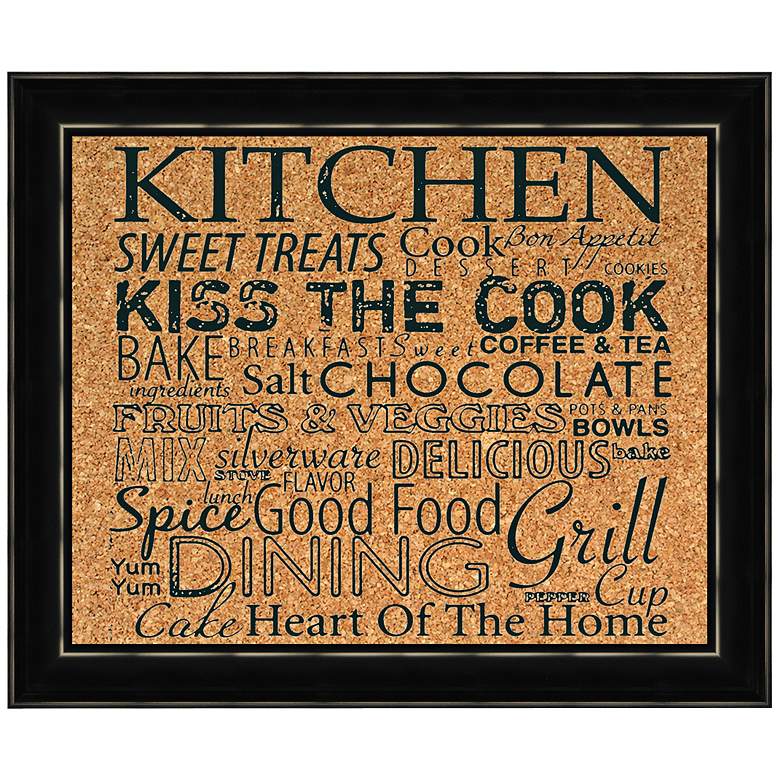Image 1 Kitchen Silkscreened 22 inch Wide Corkboard