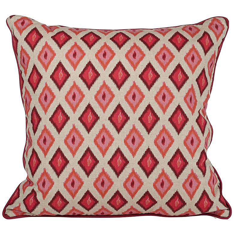 Image 1 Kite 20 inch Square Red Ikat Throw Pillow