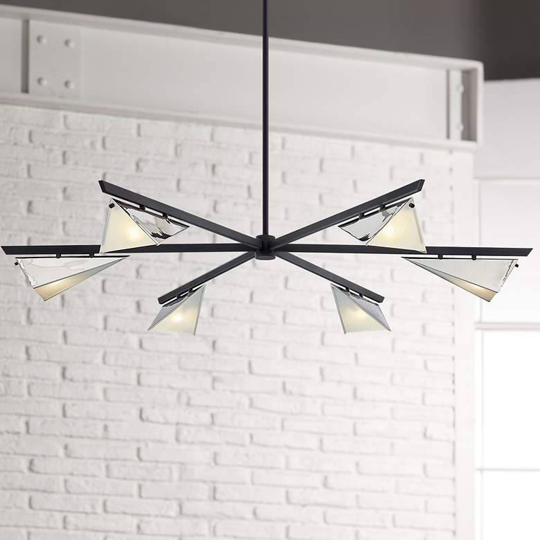 Image 1 Kite 59" Wide Carbide Black and Nickel 6-Light Pendant Light