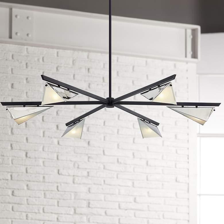 Image 1 Kite 59 inch Wide Carbide Black and Nickel 6-Light Pendant Light