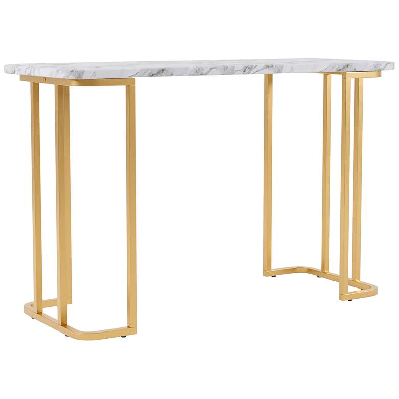 Image 2 Kitling 47 1/4 inch Wide Gold Coating and White Console Table