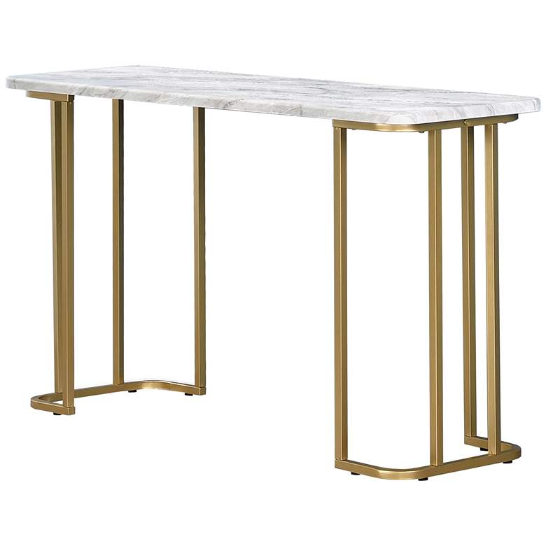 Image 6 Kitling 47 1/4 inch Wide Gold Coating and White Console Table more views