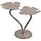 Kitna 27" Wide Nickel Plated Metal Lily Pad Side Table