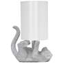 Kitty 12 1/2" High Silver Diamond Kitty Cat Accent Table Lamp